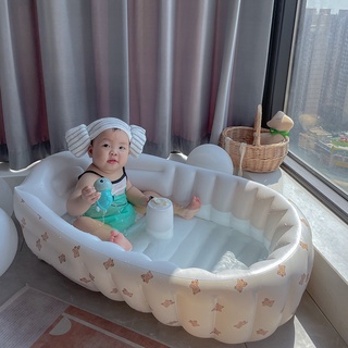 Multifunctional Baby Inflatable Baby Bathtub Cute Bear Foldable Baby Bathtub Infant Bathtub Bathing Stool