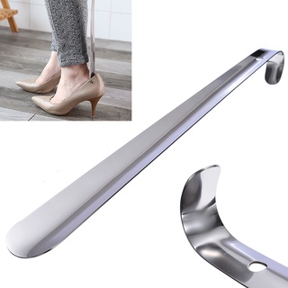 In stock Extra Long Shoehorn 42cm Stainless Steel Shoe Horn Reach Lifter Aid Slip Durable Handle Shoehorn for Pregnant and Aged Home hardware accessories