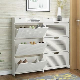 Ultra-thin tipping shoe cabinet Simple European-style small household space entrance cabinet shoe rack