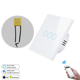 Original Smart Life / Tuya WiFi 2.4GHz + RF433 Smart Wall Switch UK - Single Live Line No Neutral Wiring Required - Compatible with Google Home and Alexa
