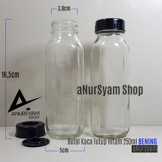 250ml Transparent Glass Milk Bottle for Baby