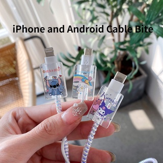 Korean Transperant Cartoon Cable Protector for For Android iPhone Usb Cable Date Cable Protector Cable Cord Protector
