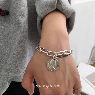 Korean fashion trend women's bracelet summer wild personality simple coin bracelet chain (1)