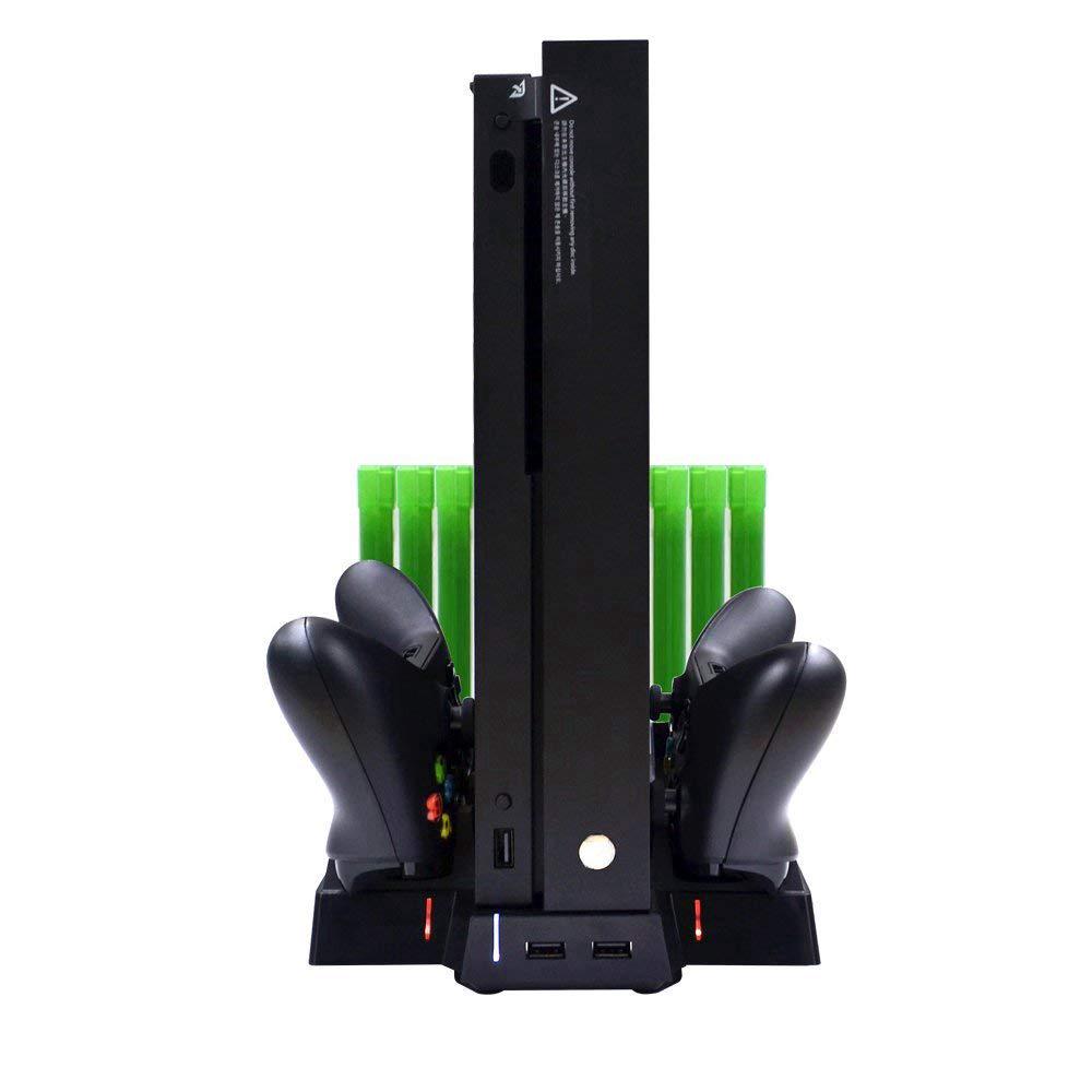 Xbox One X Vertical Stand with Controller Charging Station,XboxOne X Cooling Fan