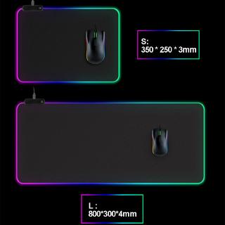 RGB LED Gaming Mouse Pad Soft Large Size Glowing Game Mousepad Waterproof Non-slip Rubber Mouse Pad