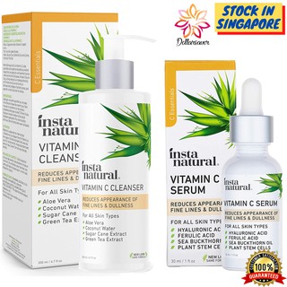 InstaNatural Vitamin C Serum 30ml / Facial Cleanser Face Wash 200ml
