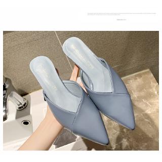2020 new pointed Korean fashion mules（Stock available, quick delivery）