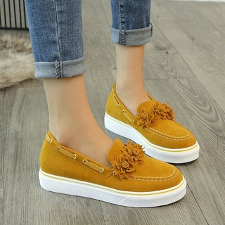 Comfortable Flat-Heeled Ladies Shoes Women Flat-Bottom Casual All-Match Pea Shoes