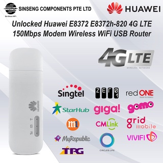 Original Unlocked Huawei E8372h-820 4G LTE 150Mbps Modem Wireless WiFi USB Dongle 4G Sim Card Router