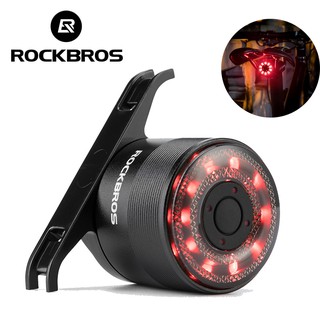 ROCKBROS Bike Tail Light Bicycle Auto Sensing Brake Light Cycling USB Charging Waterproof Rear Light 7 Color Bike Accessories Q1