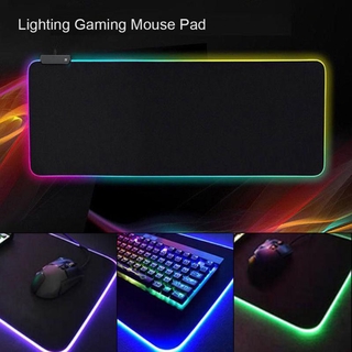 RGB Colorful LED Luminous Lighting Gaming Mouse Pad Black Background Yitongmall