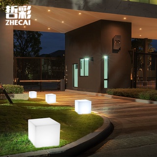 Solar Lawn LampledLuminous Cube Light Outdoor Villa Activity Exhibition Festival Colorful Landscape Lamp