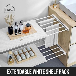 Extendable Wardrobe Shelf Portable Organizer Rack Adjustable Closet