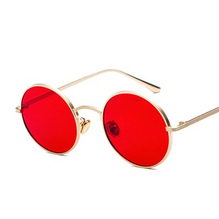 2019 Vintage Punk Sunglasses Women men Retro Round Sun Glasses Female Red Lense