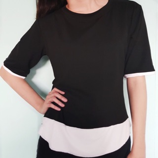 READY STOCK SALE Casual Smart Top In Black / Grey