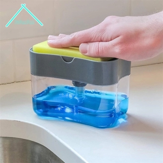 JUSANFAN Sponge brush+dishwashing liquid dispenser sponge holder Free Sponge Soap Pump & Sponge Caddy
