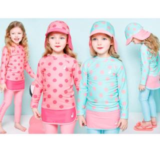 2-12 Years Korean Fashion Girls Swimming Suit 3 PCS Sets Swimsuits Blue Pink Princess Toddler Baby Swimwear Swimming Attire