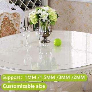 1/2/3MM Thick Transparent Tablecloth Waterproof Clean Table Cloth Mat PVC Round Table Protector Cover