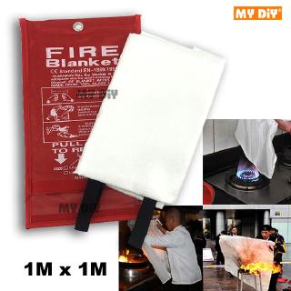 MYDIYHOMEDEPOT - Emergency Fiberglass Fire Blanket 1m x 1m Outdoor Indoor Fire Safety Blanket
