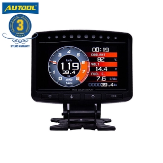 【AUTOOL X50 PRO HUD】OBD2 HUD Head-up display(With Trouble Code Read / Clean Features)Multi-function Digital Turbo Boost Pressure Meter, Speedometer, Engine Temperature Gauge, Oil Thermometer, Fuel Consumption Meter, Water Temperature Gauge, Vehicles OBDⅡ