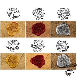 .EW-Vintage Letters Made Design Pattern Stamp Wooden Wax Seal For Wedding