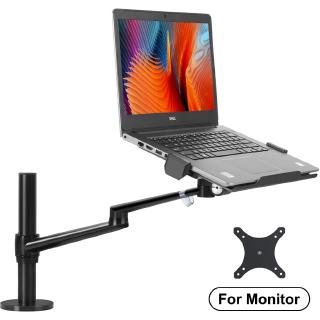 Laptop Notebook Projector Mount Stand, Height Adjustable Single Arm Mount Support 12-17 inch Laptop/Notebook/Tablet, Free Removable VESA 75X75 and 100X100 for Monitor 17-32 inch.