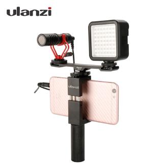 Ulanzi PT-2 Tripod Dual Mount Cold Shoe Plate Extension Bracket Adapter for Microphone/LED Video Light