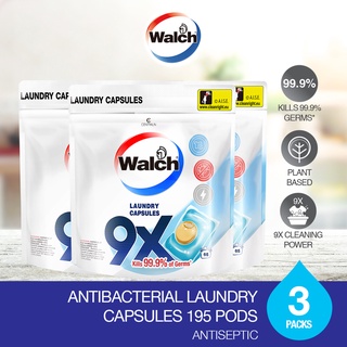 Walch® Antibacterial Laundry Capsules 65 Pods x 3 Packs