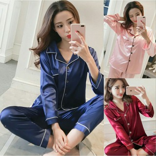 Floral Print Women Nightwear Short Sleeve Silk Sleepwear Set Pyjamas Clothing