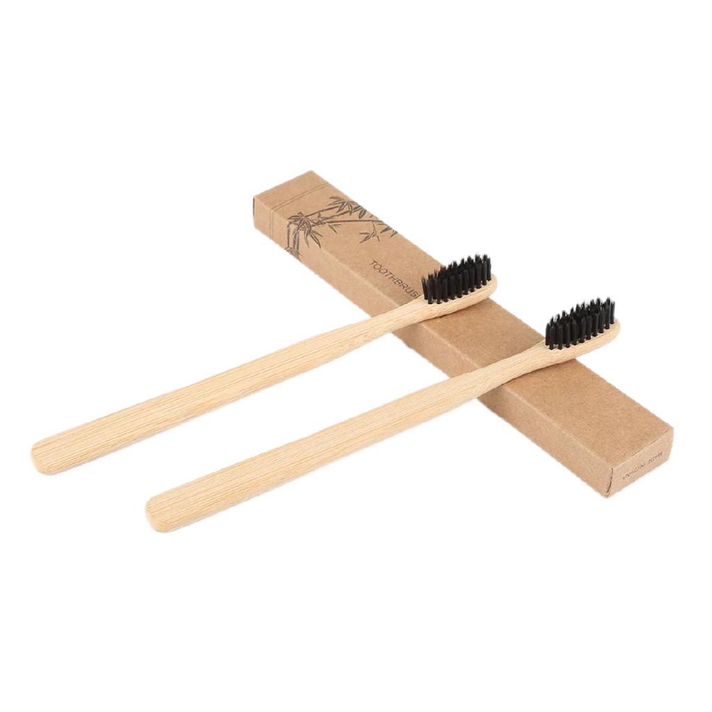 Eco-Friendly Natural Bamboo Charcoal Toothbrush Soft Bristle Low Carbon Wooden Handle Portable Teeth Clean Brush