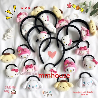 1PC lovely Japanese Cartoon Melody Pudding Cinnamoroll Dog Doll Plush Hair Rope Plush toys