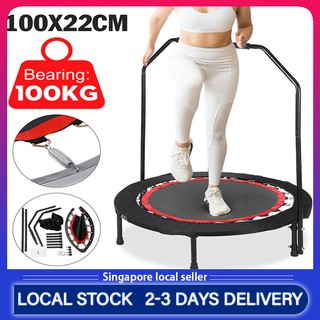 [Local Stock] Bouncing Bed 40 Inch Folding Jumping Sports Trampoline With Handle Fitness Stability Core Tool