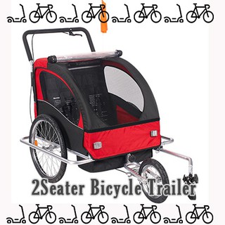 Bicycle trailer 2 seater trolley foldable and convertible to push trolley