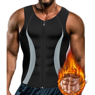 Men Body Shaper Sweat Waist Trainer Tummy Control Sauna Slimming Tops Fitness Fat Burner