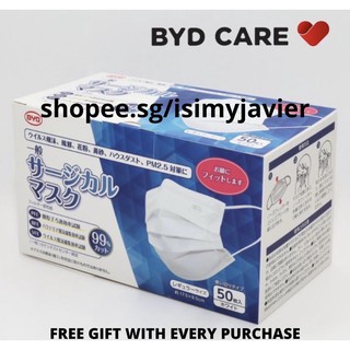BYD Care 3Ply Medical White Mask Japanese Version