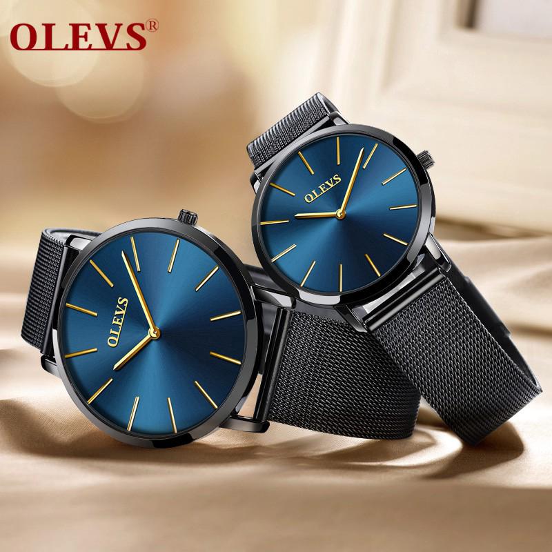 OLEVS Couple Watches Stainless Steel Lovers Watch Quartzwrist Luxury
