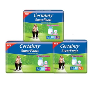 Certainty SuperPants Adult Diaper, M/L/XL, Carton of 8