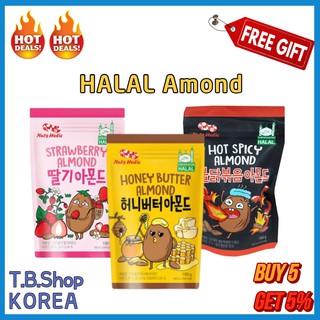 💥HOT DEAL💥[KOREAN HALAL FOOD] [NUTSHOLIC] Honey Butter Almond / Hot Spicy Almond / Strawberry Almond 180g