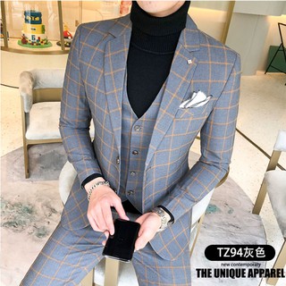 Business Casual Men Tuxedo Blazer Fashion 3-Piece Set Wedding Suit Jackets