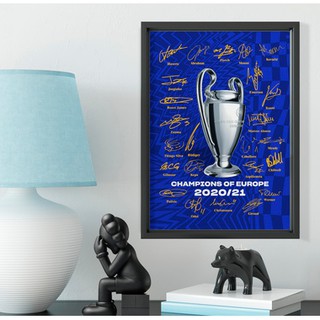 【Football fans】2021New! 2012/2019 Chelsea Champions League final debut photo frame Blue Army fan gift photo wall bar decoration