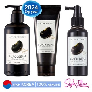 [NATURE REPUBLIC] Black Bean Anti Hair Loss Shampoo 300ml / Treatment 200ml / Root Tonic 120ml