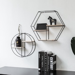 ✲☀Nordic Geometric Wall Hanging Shelf Rack Storage Holder Shelves Home Room Deco