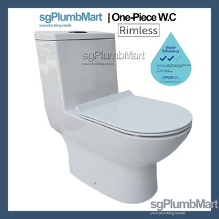 Rimless x sgPlumbMart 1-Piece Toilet Bowl One Piece WC Model A