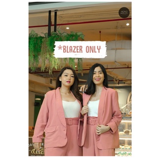 Monomolly Small and Big Sizes Long Sleeve Japanese Crepe Plain Blazer for Women