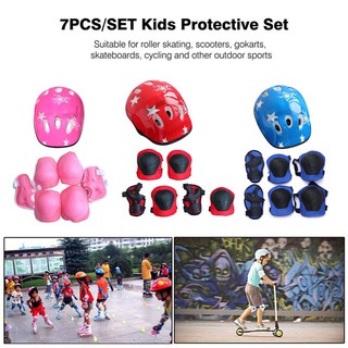 7PCS/SET Kids Protective Gear Set Scooter Skate Roller Cycling Knee Elbow Pads