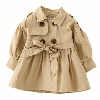 Baby Girls Trench Coat Long Jacket Double Breasted Overcoats