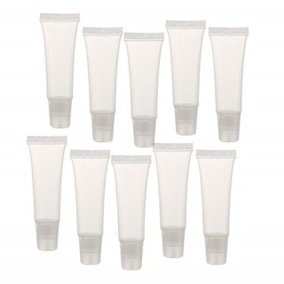50 Pack 10ML Lip Gloss Empty Lotion Refill Soft Squeeze Tubes for DIY Travel Makeup Tool