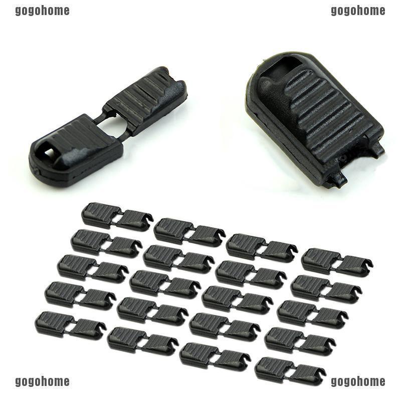 Hot 20 Pcs Black Paracord Plastic Zippers Pull Replacement For Sport Outdo