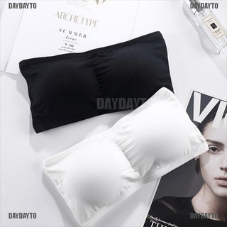 DAYDAYTO Women's Sexy Casual Padded Tube Top Strapless Crop Top Bra Elastic Push UP Tops [COD]