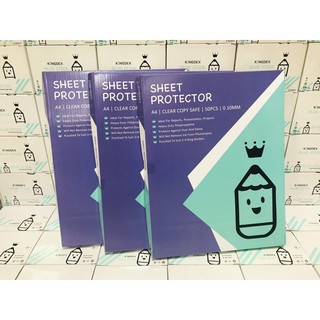 (Bundle of 3 boxes) 11 hole Sheet protector 0.1mm A4 50 pcs - Kingdex